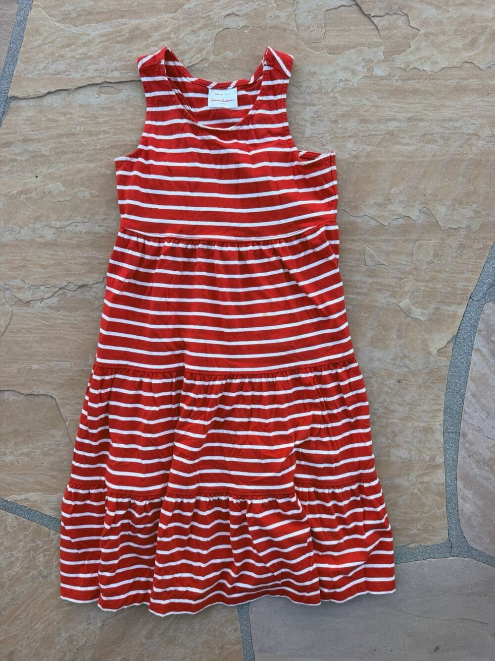 Hanna Andersson Dress 140 Girls Racerback Striped Twirl 10